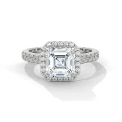 Crystal Halo Engagement Ring