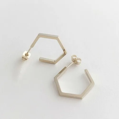 Hexagon Minimalist Hoops